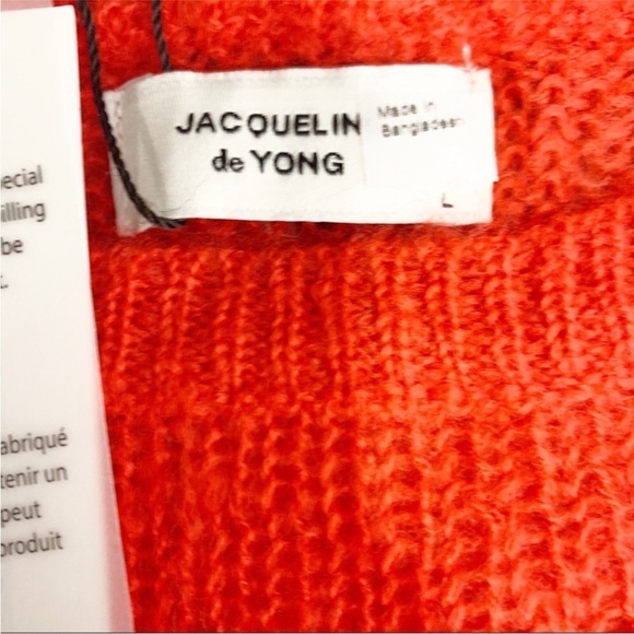 JDY Women’s Red and Pink color pop striped sweater - Picture 6 of 6